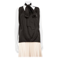 Alexander McQueen McQ Black Silk Neck-Tie Top Size M