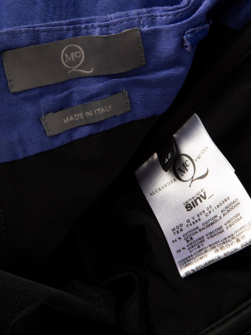 Alexander McQueen Mini Dress blu senza spalline taglia M. 2