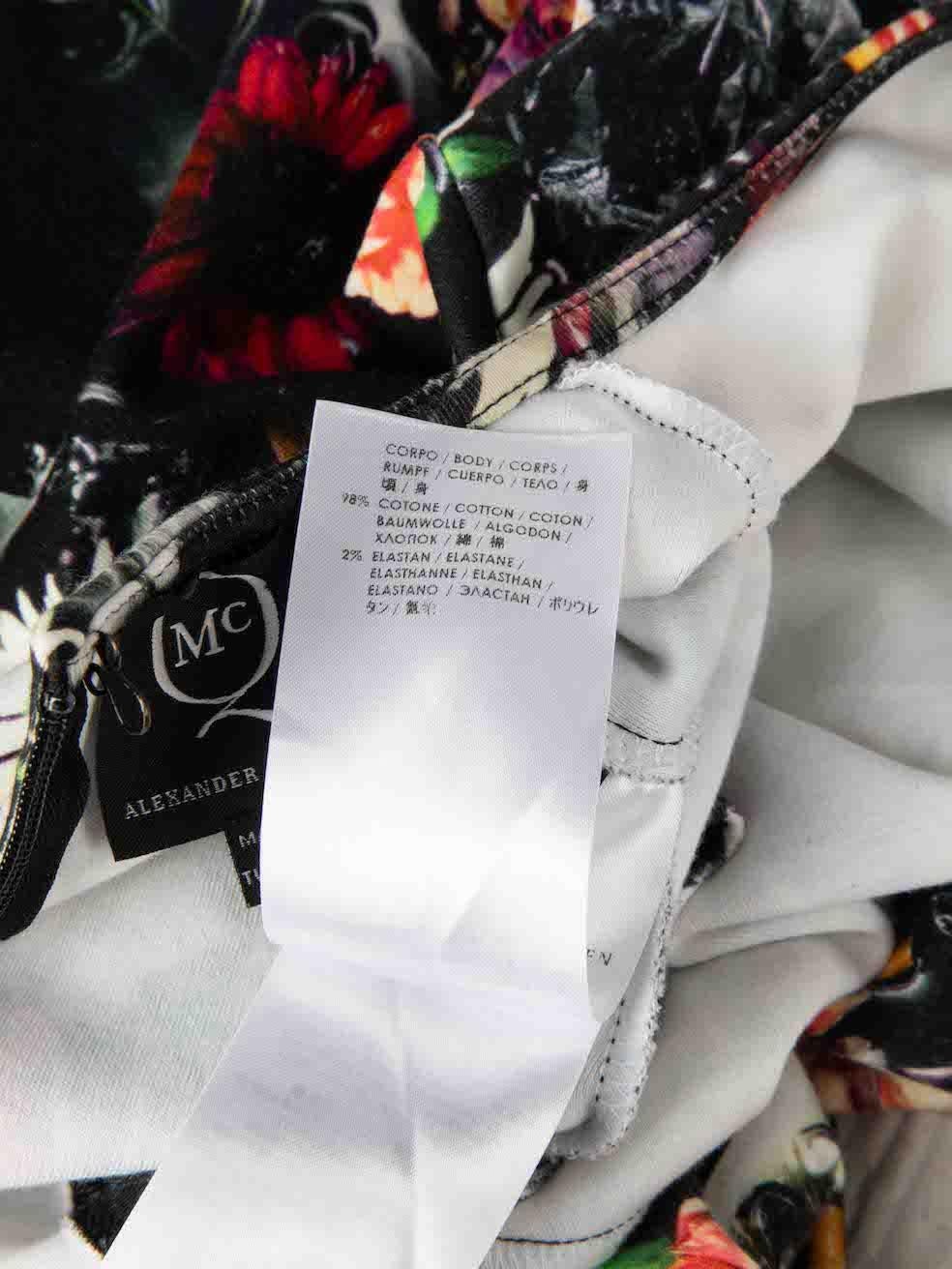 Alexander McQueen McQ Floral Print Knee Length Dress Size XS In Excellent Condition In London, GB