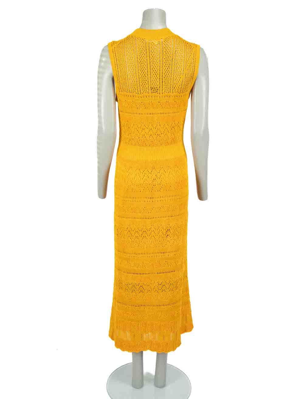 Alexander McQueen McQ Mustard Yellow Knit Midi Dress Size M In Excellent Condition In London, GB