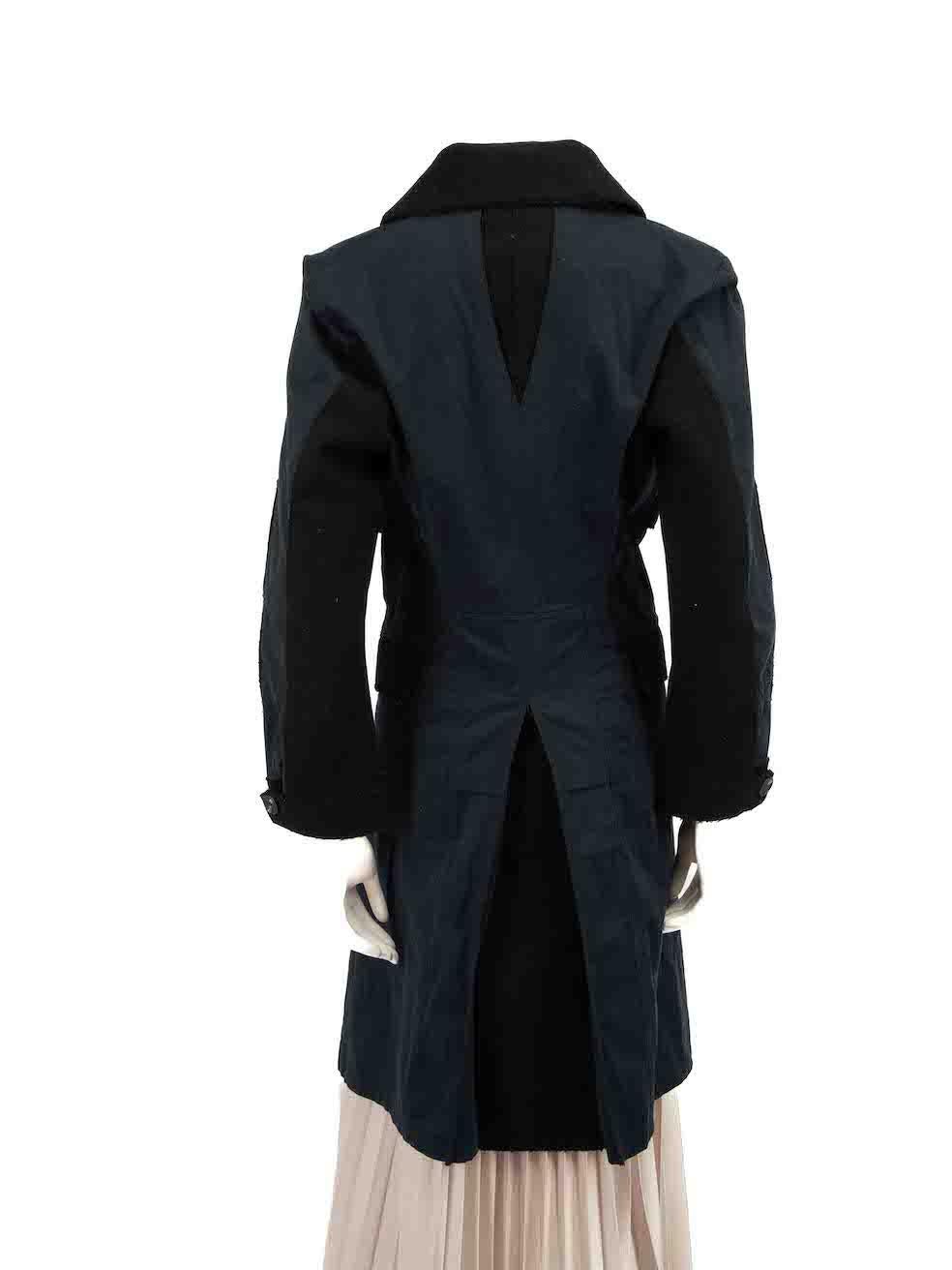 Alexander McQueen McQ Navy Contrast Panelled Coat Size M In Excellent Condition In London, GB