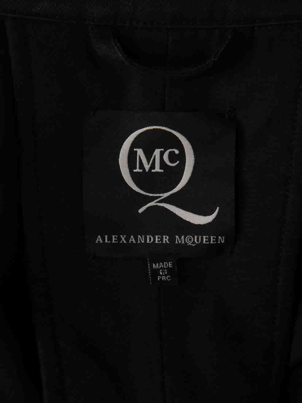 Women's Alexander McQueen McQ Navy Contrast Panelled Coat Size M
