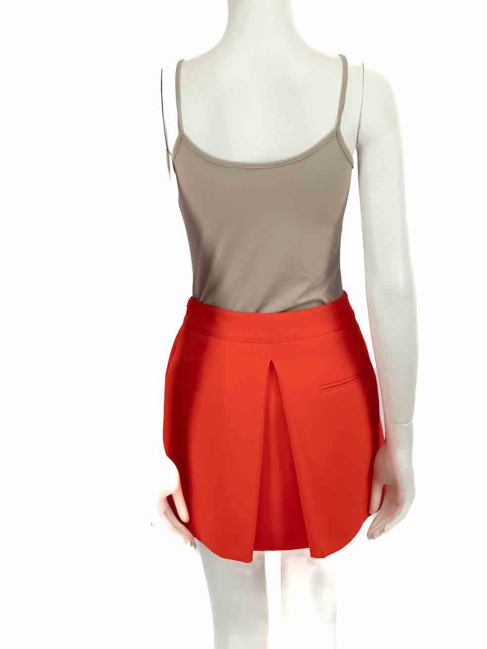 Alexander McQueen McQ Orange Box Pleat Mini Skirt Size XXS In Good Condition For Sale In London, GB