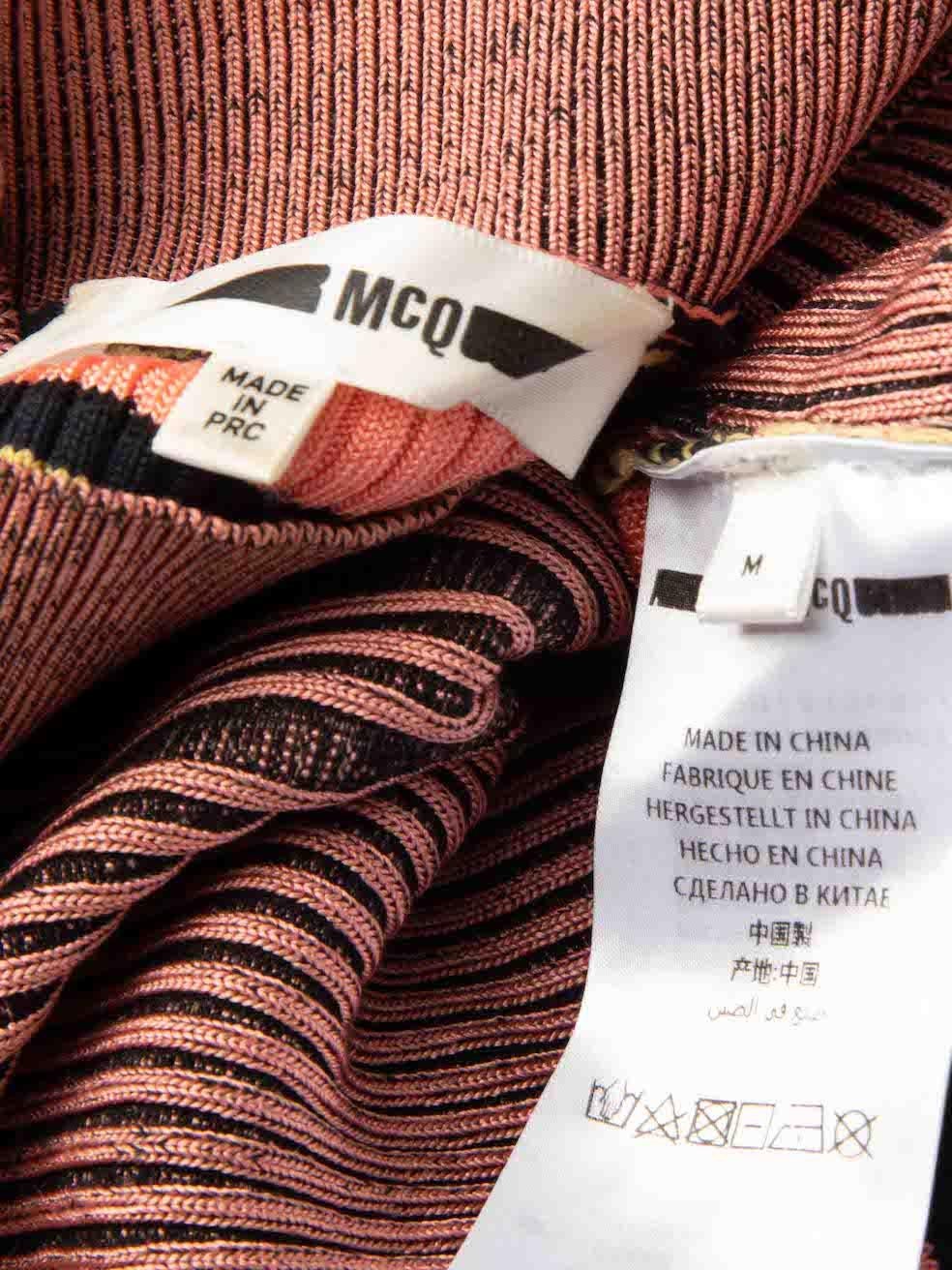 Alexander McQueen McQ Pink Cotton Knit Striped Top Size M 1