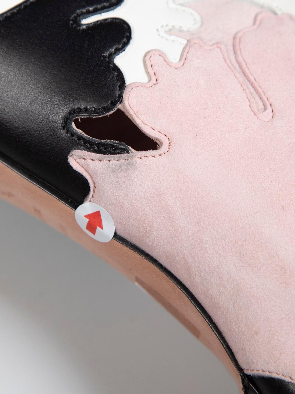 Alexander McQueen McQ Pink & White Leaf Cut Out Boots Size IT 39 2