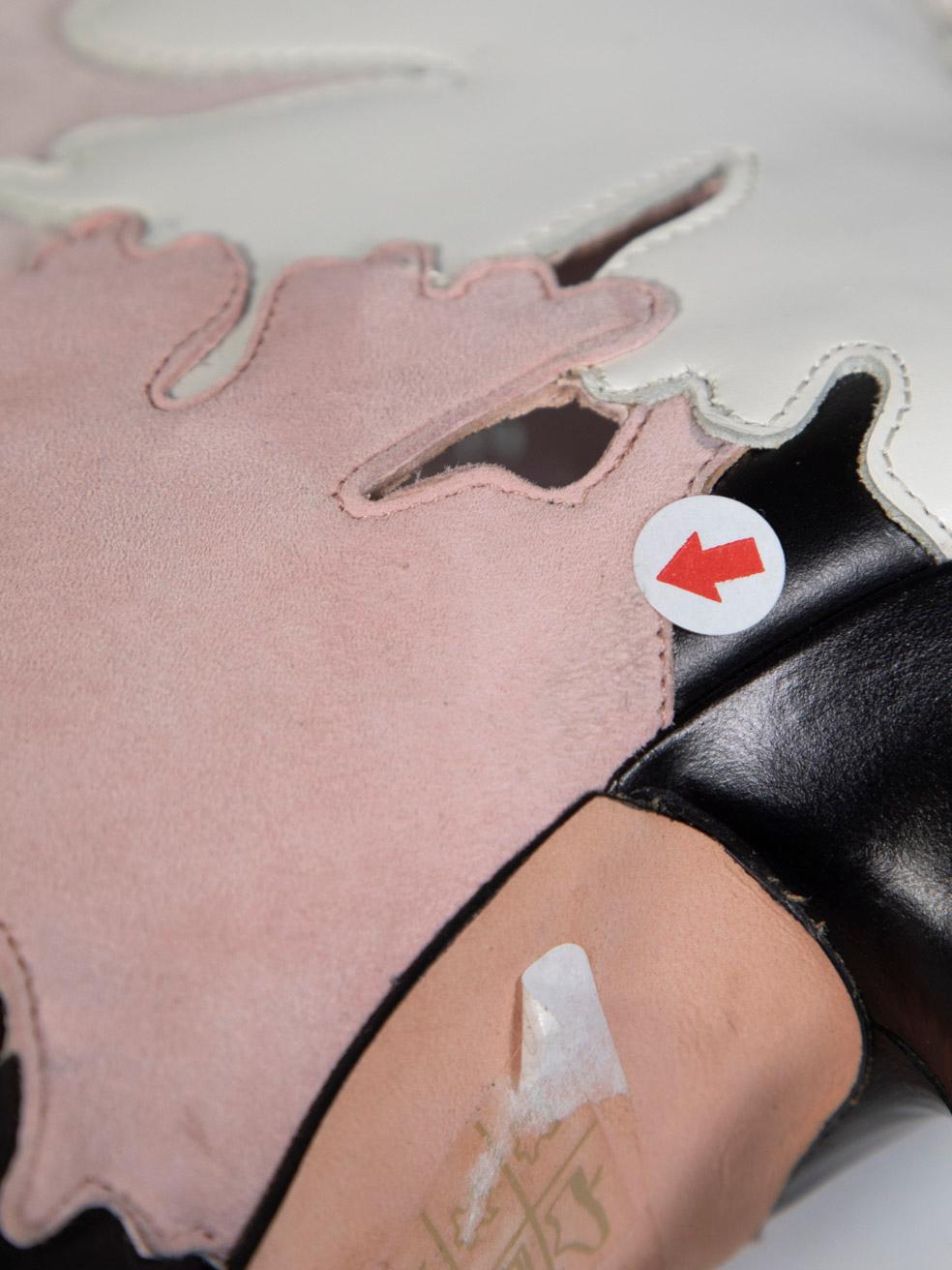 Alexander McQueen McQ Pink & White Leaf Cut Out Boots Size IT 39 3