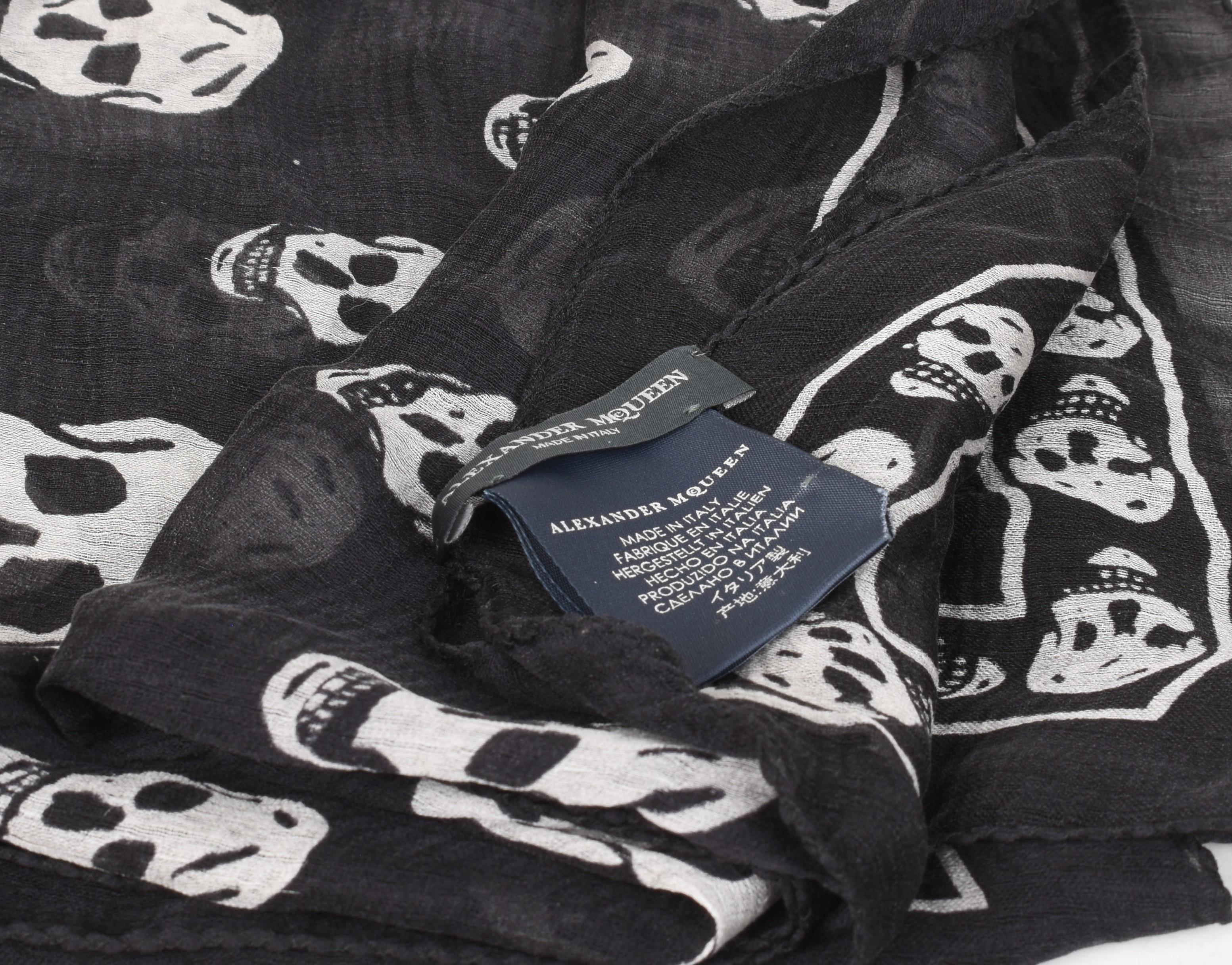 Men's Alexander Mcqueen Men Scarf Silk Skull Unisex Summer One Size, S1433 For Sale