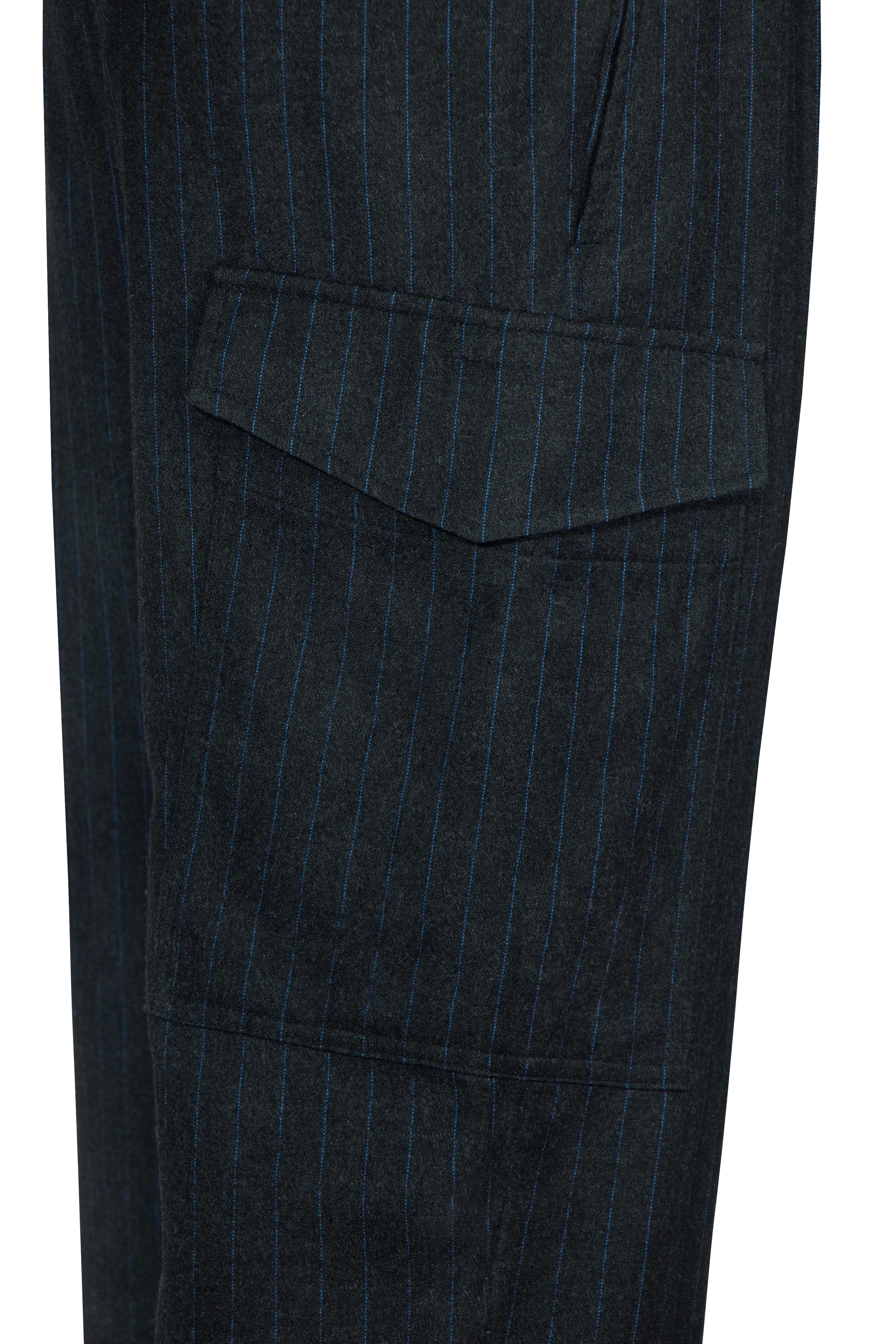 Alexander McQueen men's pinstripe cargo trousers, fw 1997 For Sale 2