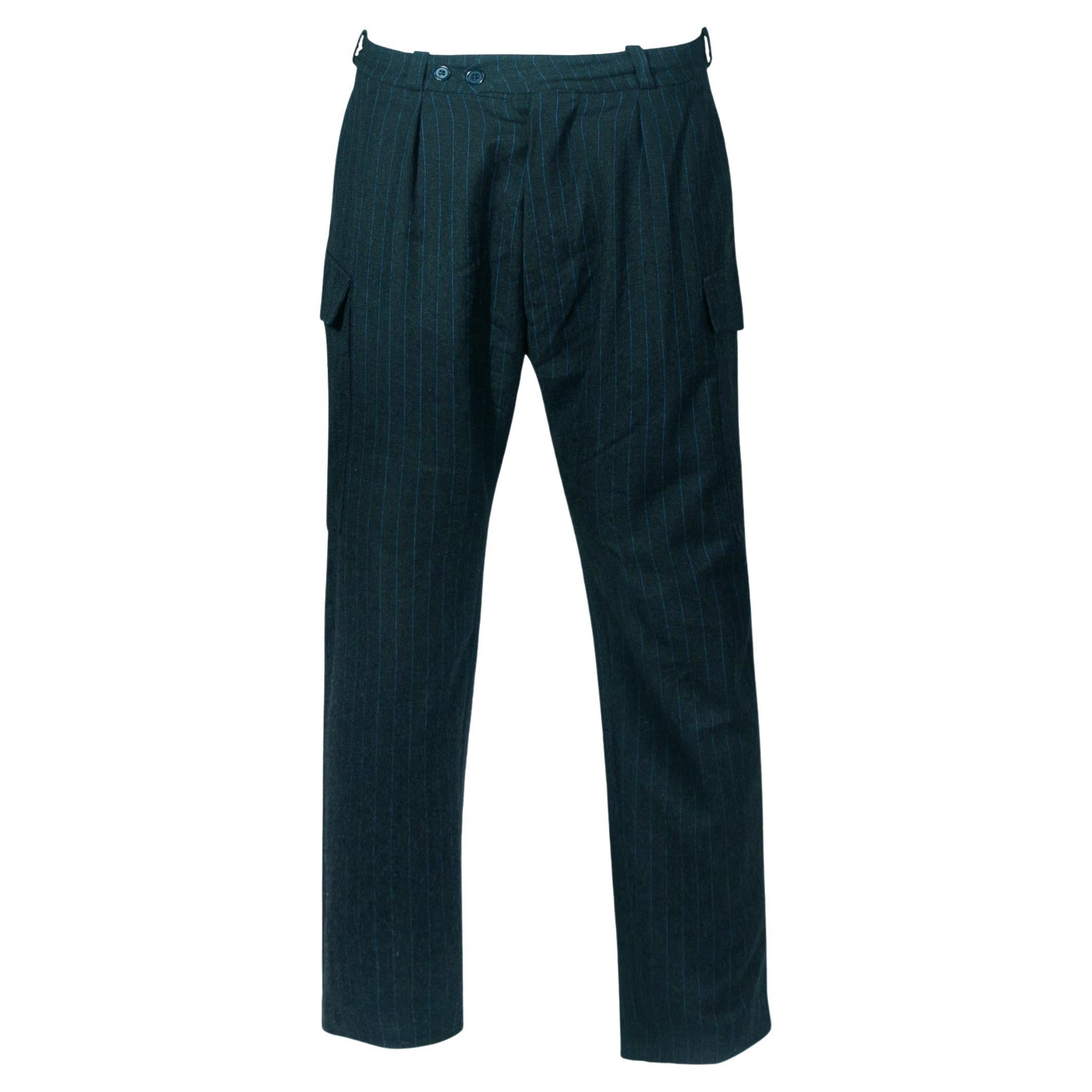 Alexander McQueen men's pinstripe cargo trousers, fw 1997 For Sale