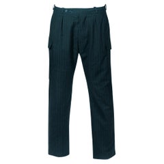 Used Alexander McQueen men's pinstripe cargo trousers, fw 1997