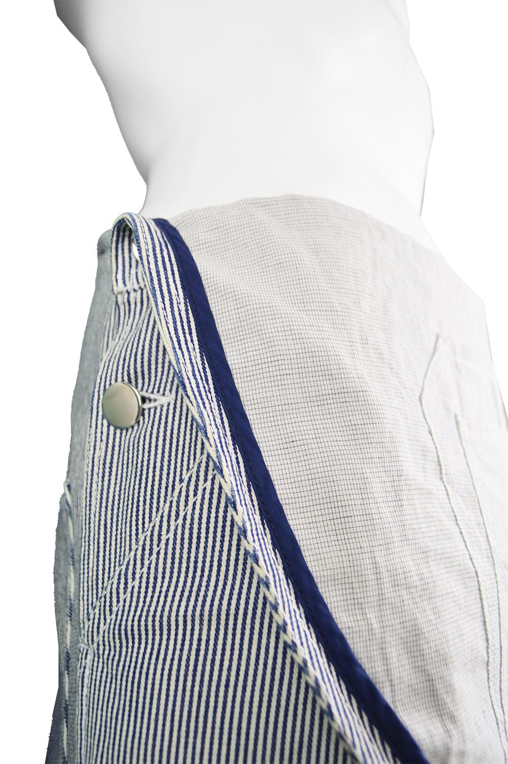 Alexander McQueen Men's Pinstripe Cotton Overall Pants with Bib Front 3