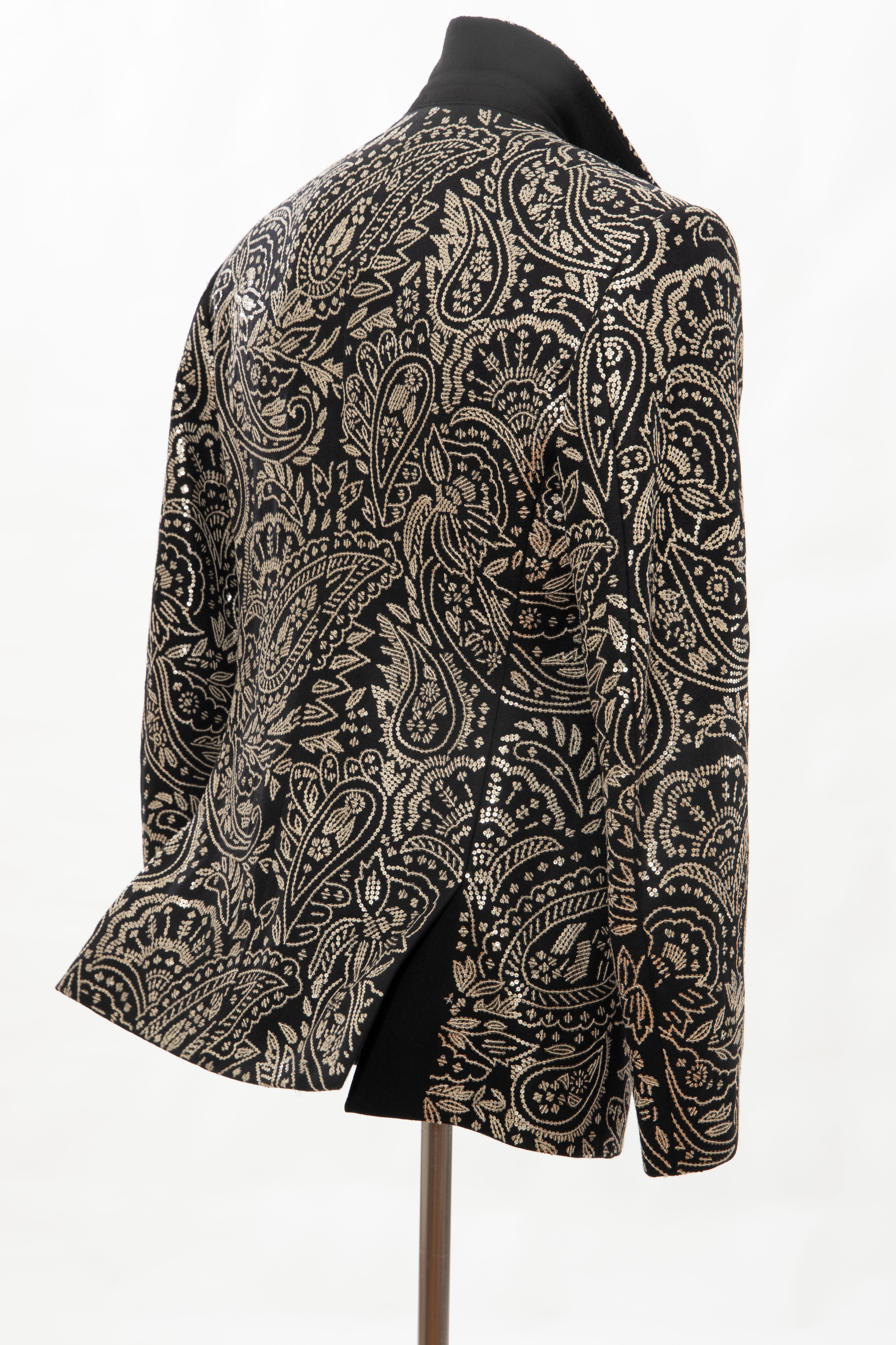Alexander McQueen Men's Runway Black Wool Embroidered Sequin Blazer, Fall 2016 8