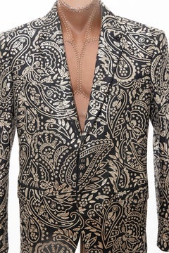 Alexander McQueen Men's Runway Black Wool Embroidered Sequin Blazer, Fall 2016