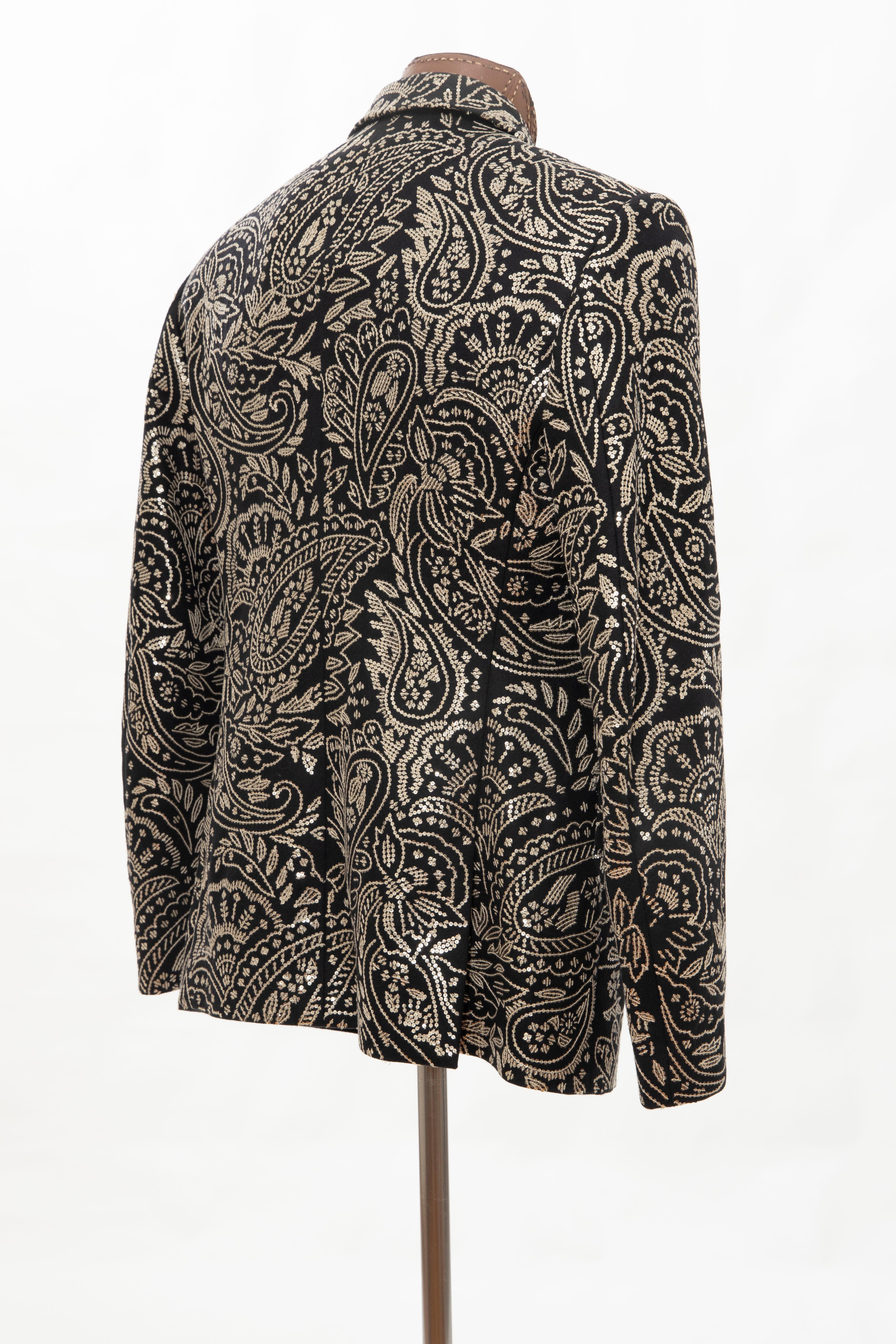 Alexander McQueen Men's Runway Black Wool Embroidered Sequin Blazer, Fall 2016 1
