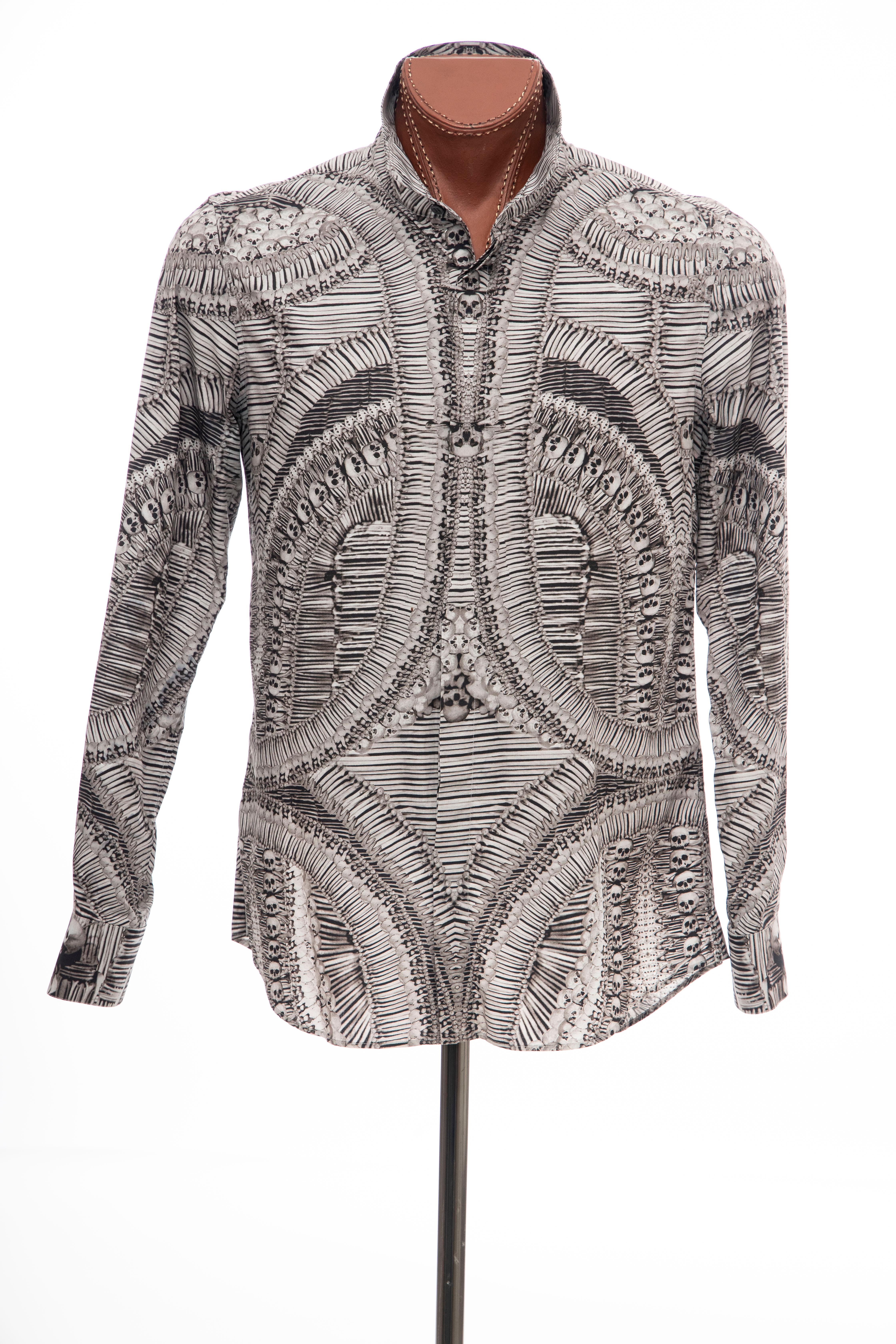 Alexander McQueen Men's Runway Cotton Skeleton Print Shirt, Fall 2010 3