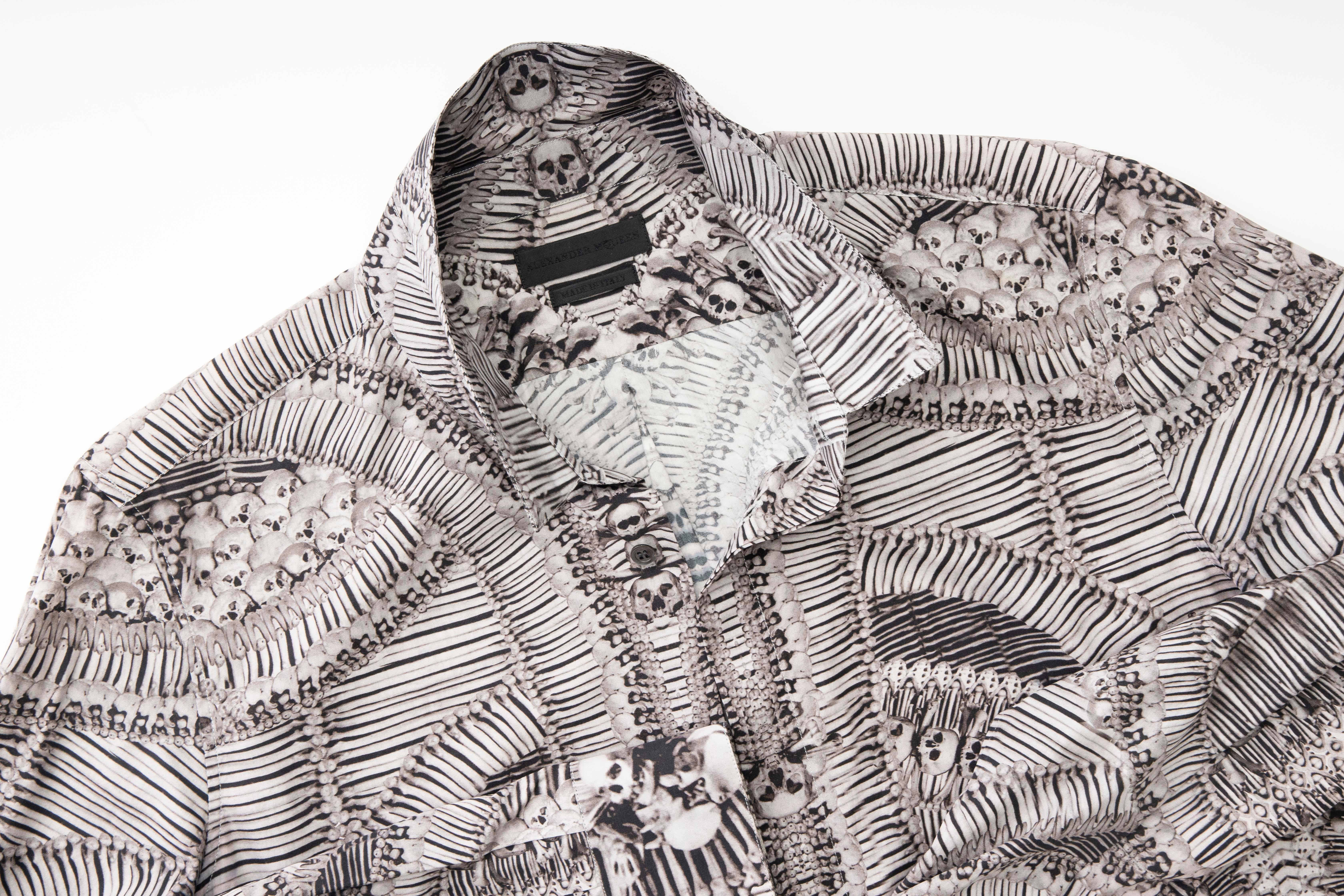 Alexander McQueen Men's Runway Cotton Skeleton Print Shirt, Fall 2010 4