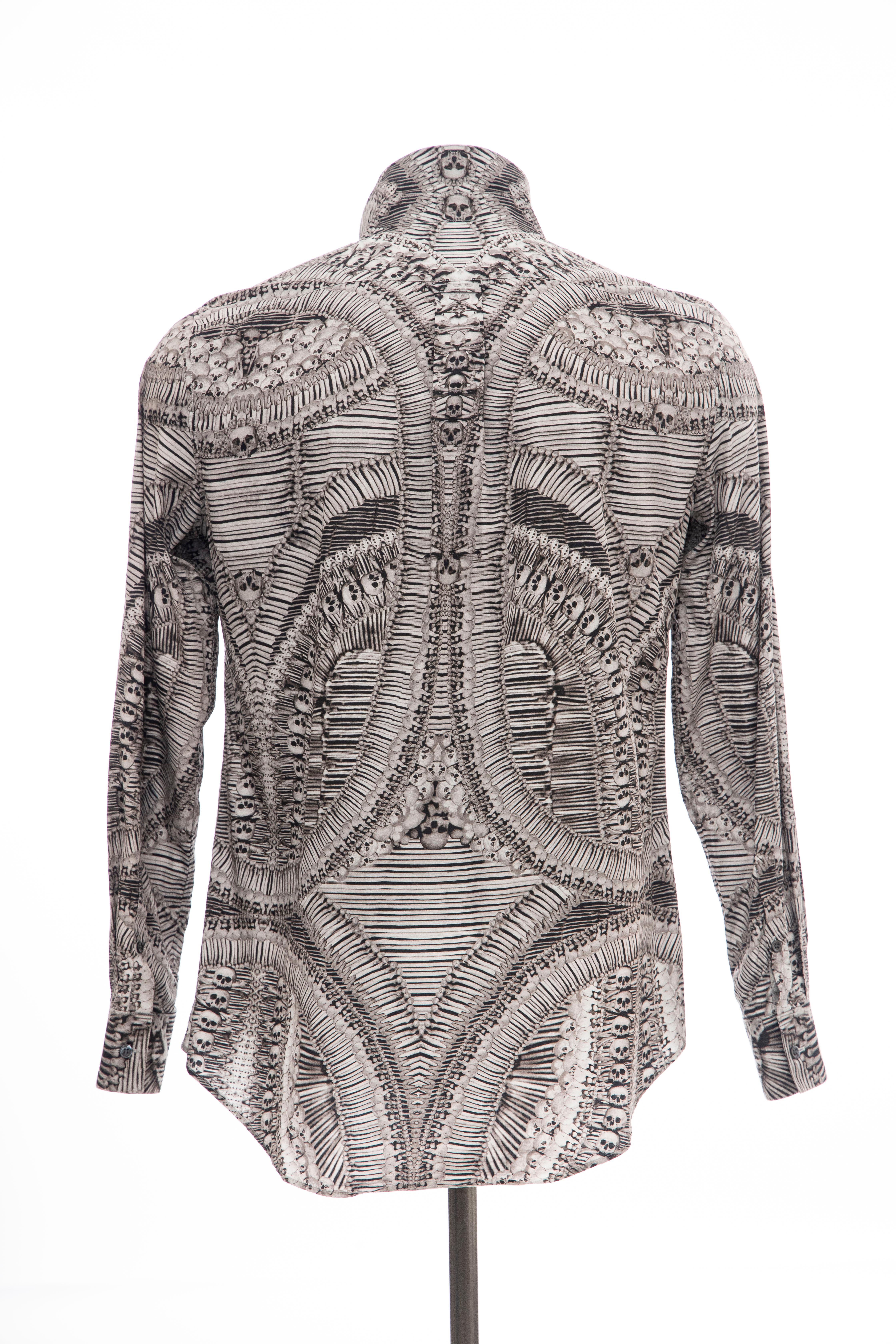 Alexander McQueen Men's Runway Cotton Skeleton Print Shirt, Fall 2010 1