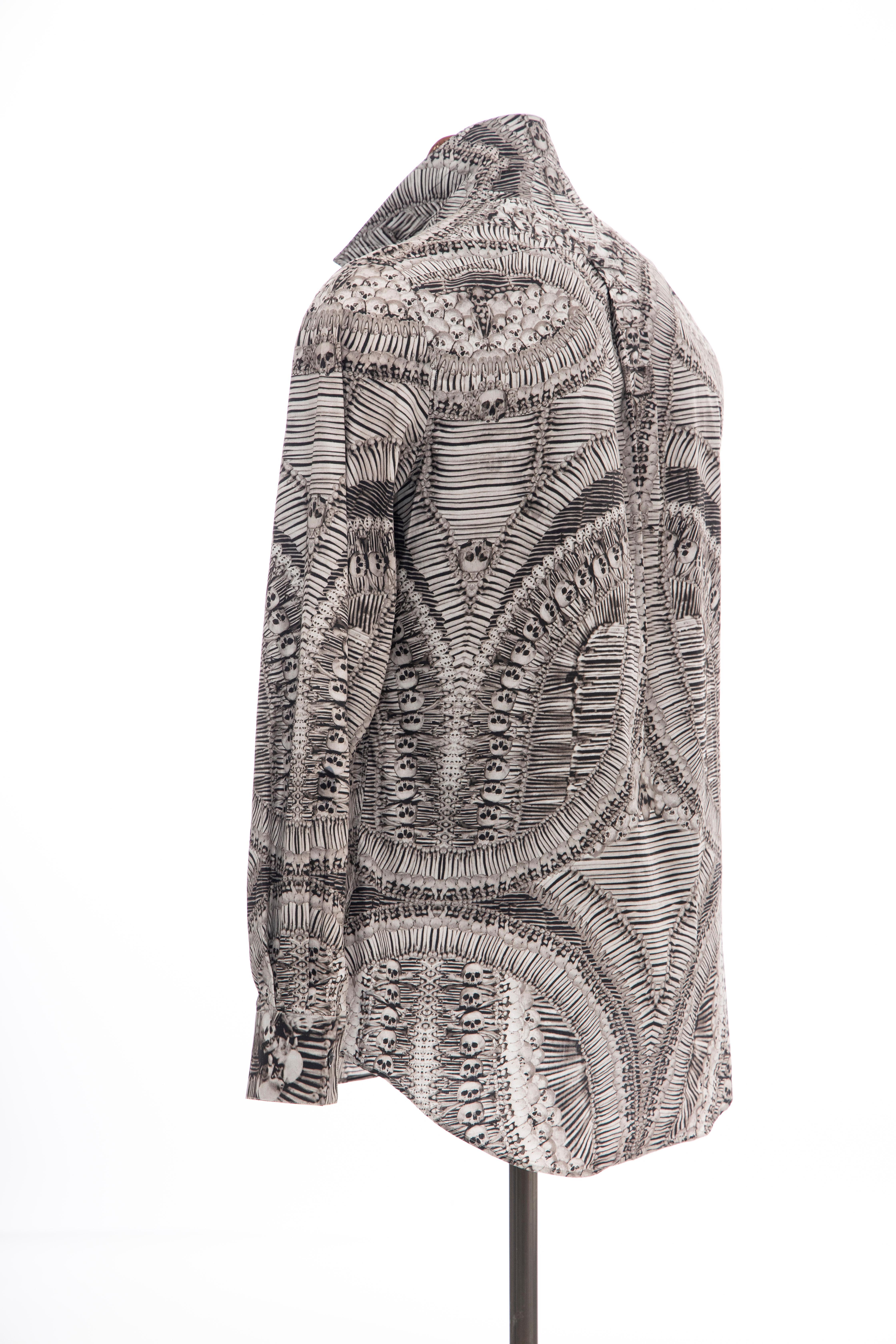 Alexander McQueen Men's Runway Cotton Skeleton Print Shirt, Fall 2010 2