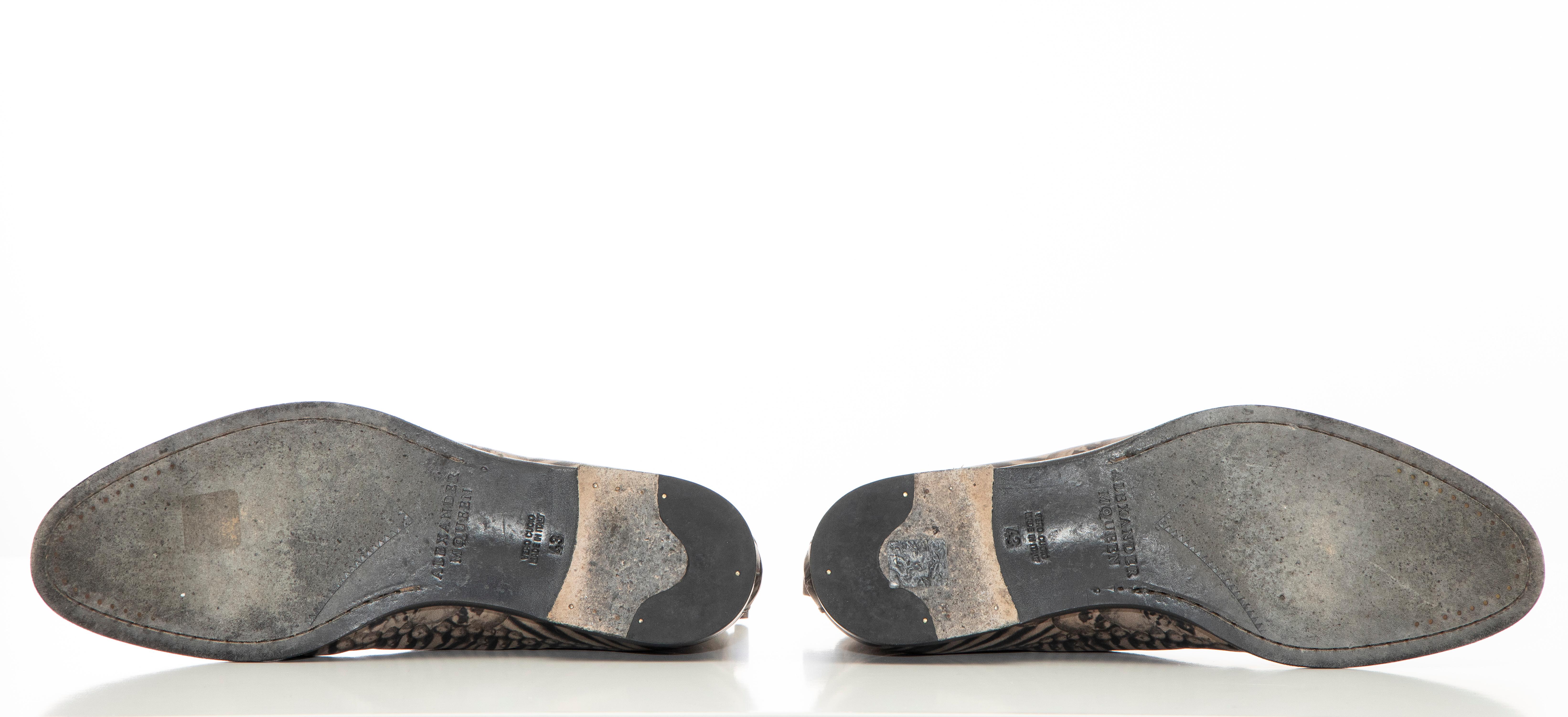 Alexander McQueen Men's Skull & Bones Printed Leather Boots, Fall 2010 9