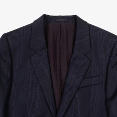 Blazer en laine noir et bleu pour homme Alexander McQueen, coupe ajustée, taille IT46, 2012