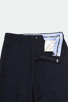 Alexander McQueen Men's Straight-Cut Trousers 100% Wool Rich Blue IT46