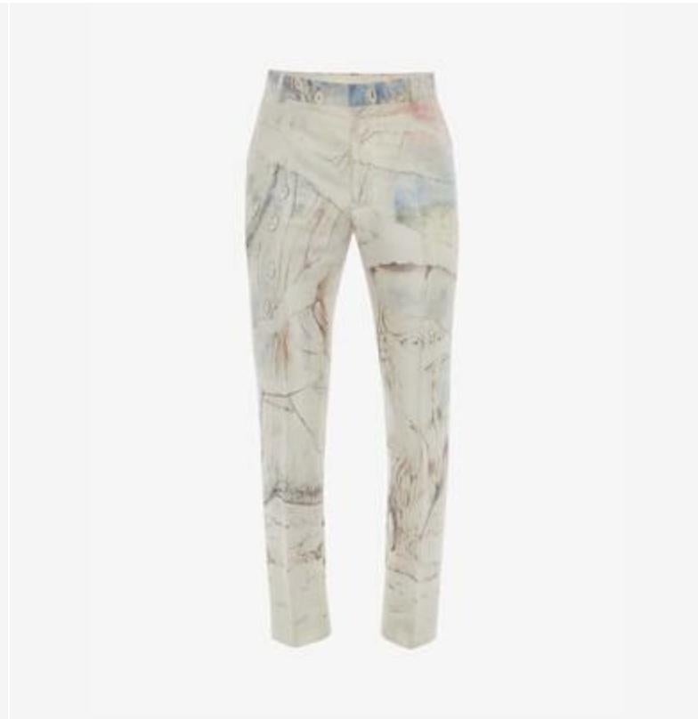Gray Alexander McQueen Men's William Blake Dante Print Suit – RARE, Collector piece For Sale