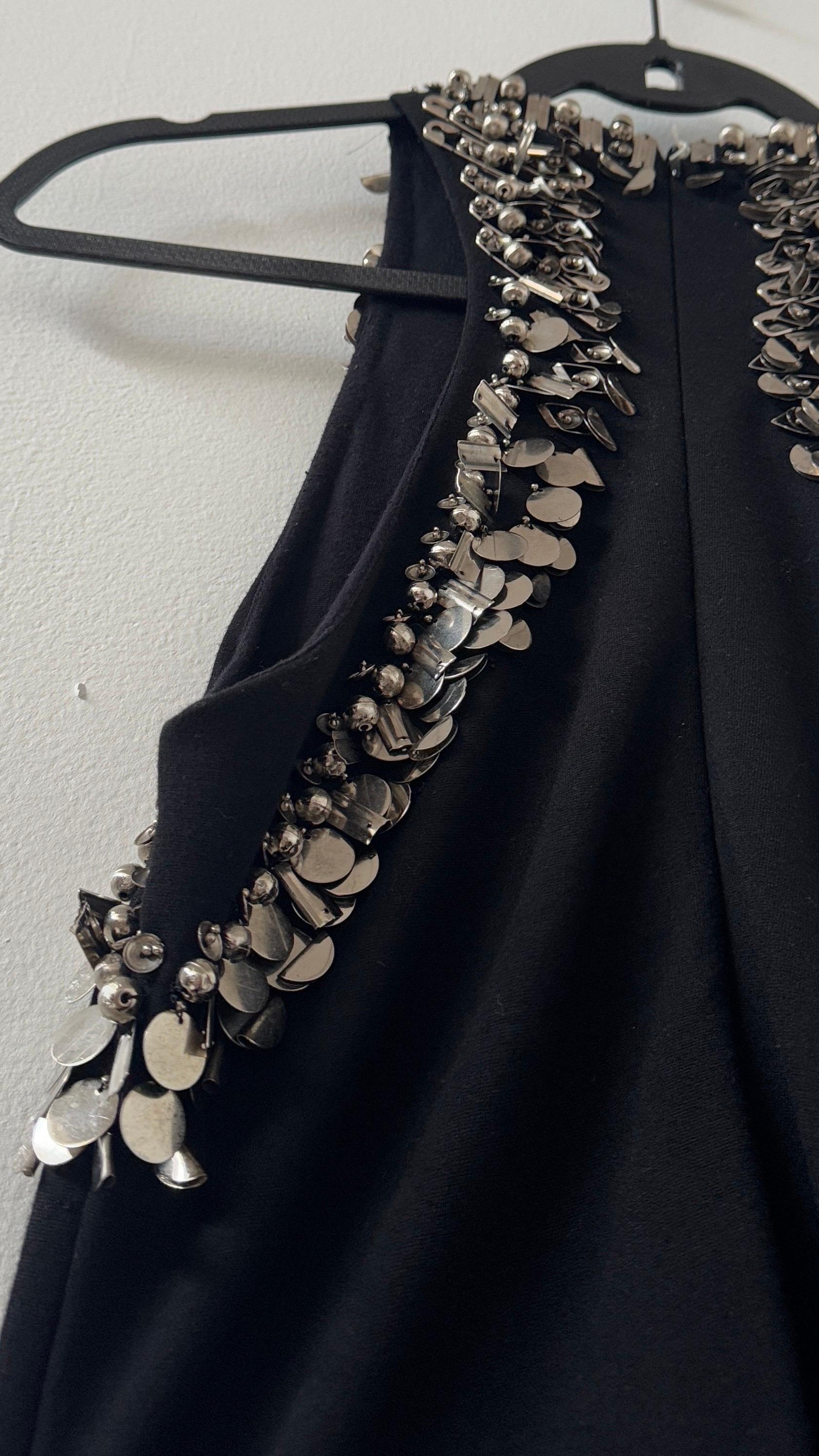 Black Alexander McQueen metal-embellished halter dress For Sale