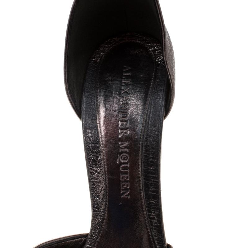Alexander McQueen Metalli Skull Ankle Strap Platform Sandals Size 40 1