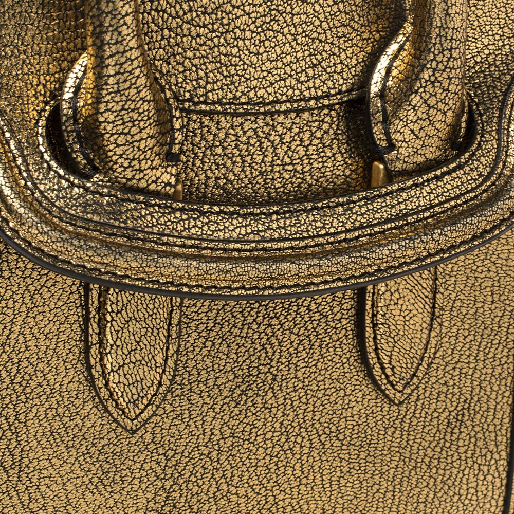 Alexander McQueen Metallic Gold Leather Mini Heroine Bag 4