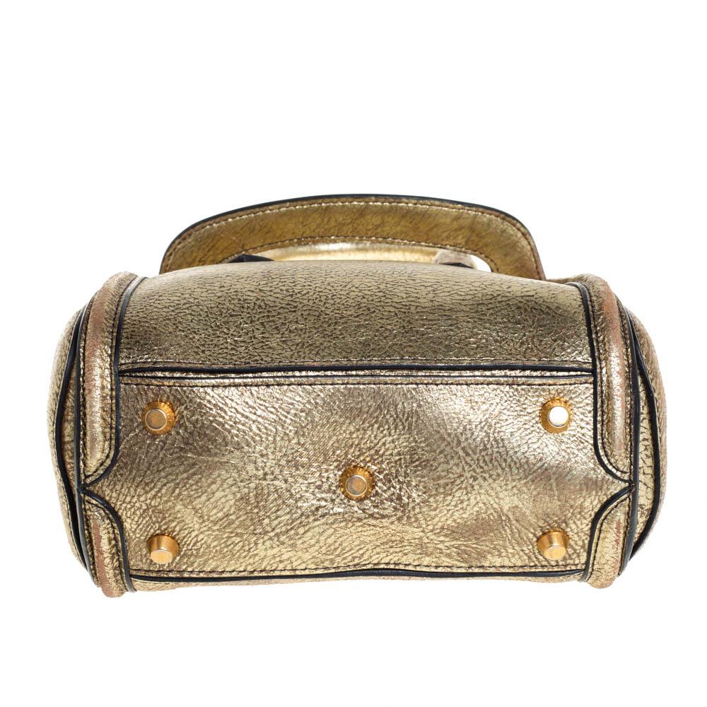 Alexander McQueen Metallic Gold Leather Mini Heroine Bag 5