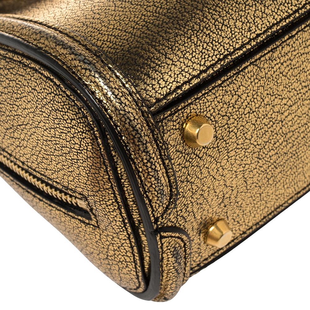 Alexander McQueen Metallic Gold Leather Mini Heroine Bag 5