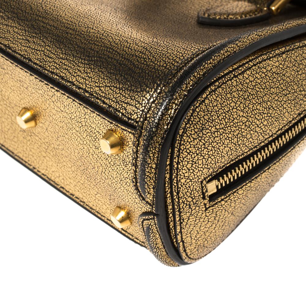 Women's Alexander McQueen Metallic Gold Leather Mini Heroine Bag