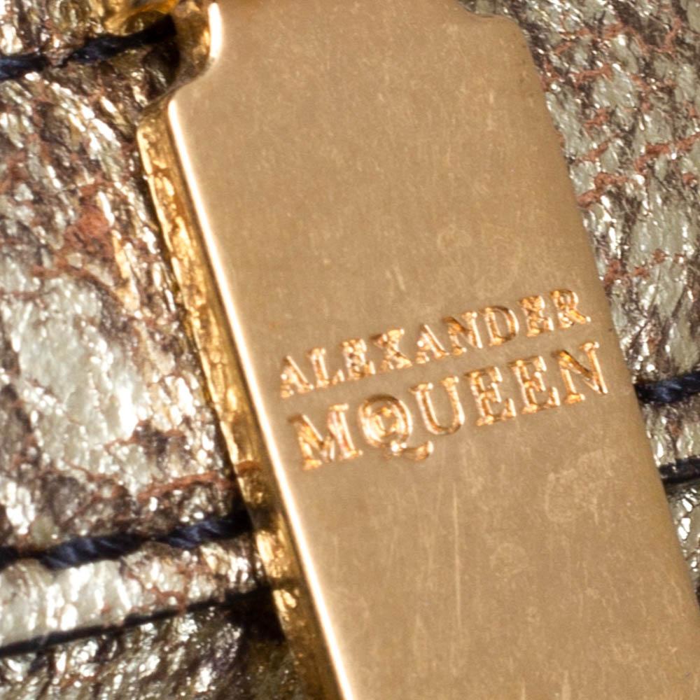 Alexander McQueen Metallic Gold Leather Mini Heroine Bag 3