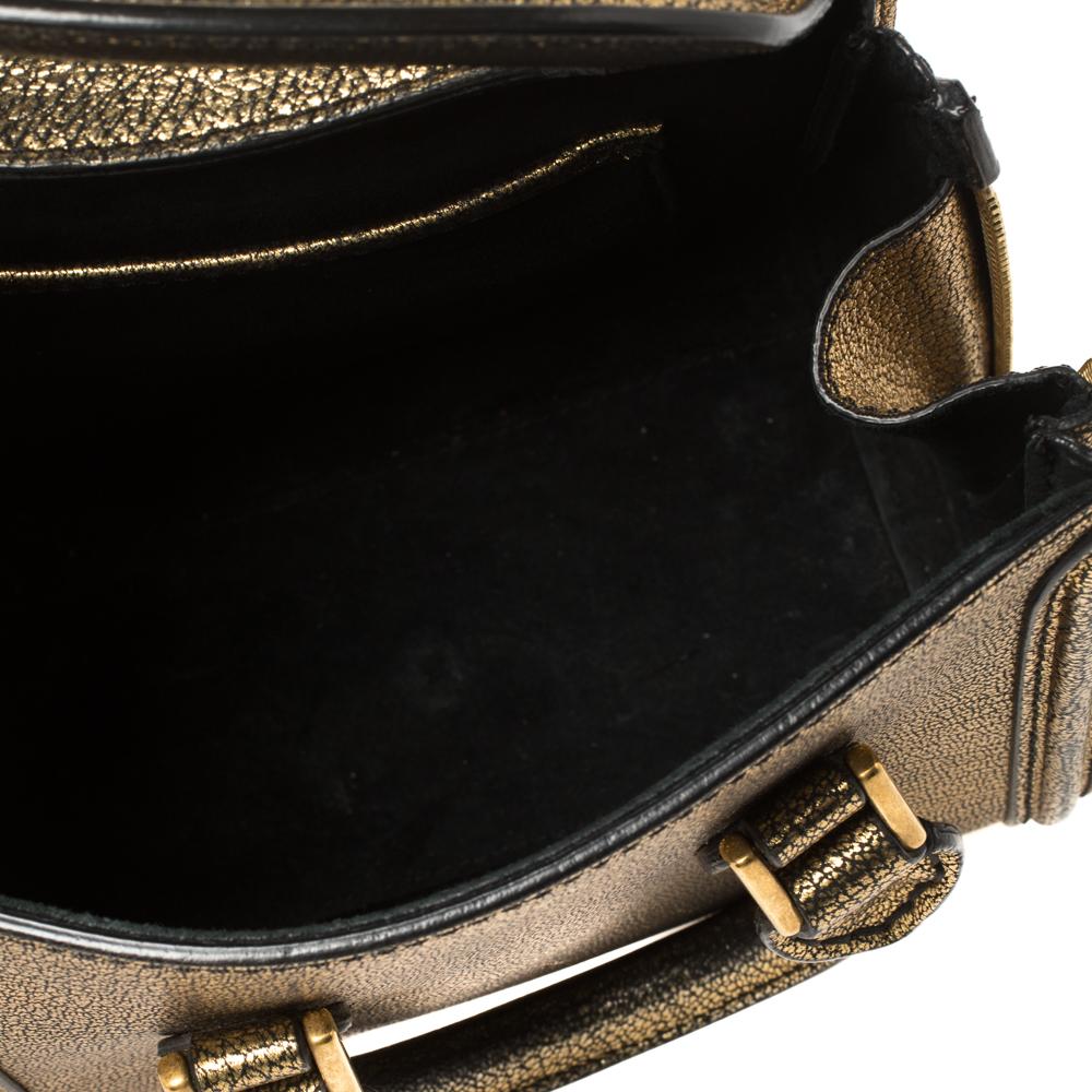 Alexander McQueen Metallic Gold Leather Mini Heroine Bag 3