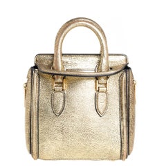 Alexander McQueen Metallic Gold Leather Mini Heroine Bag