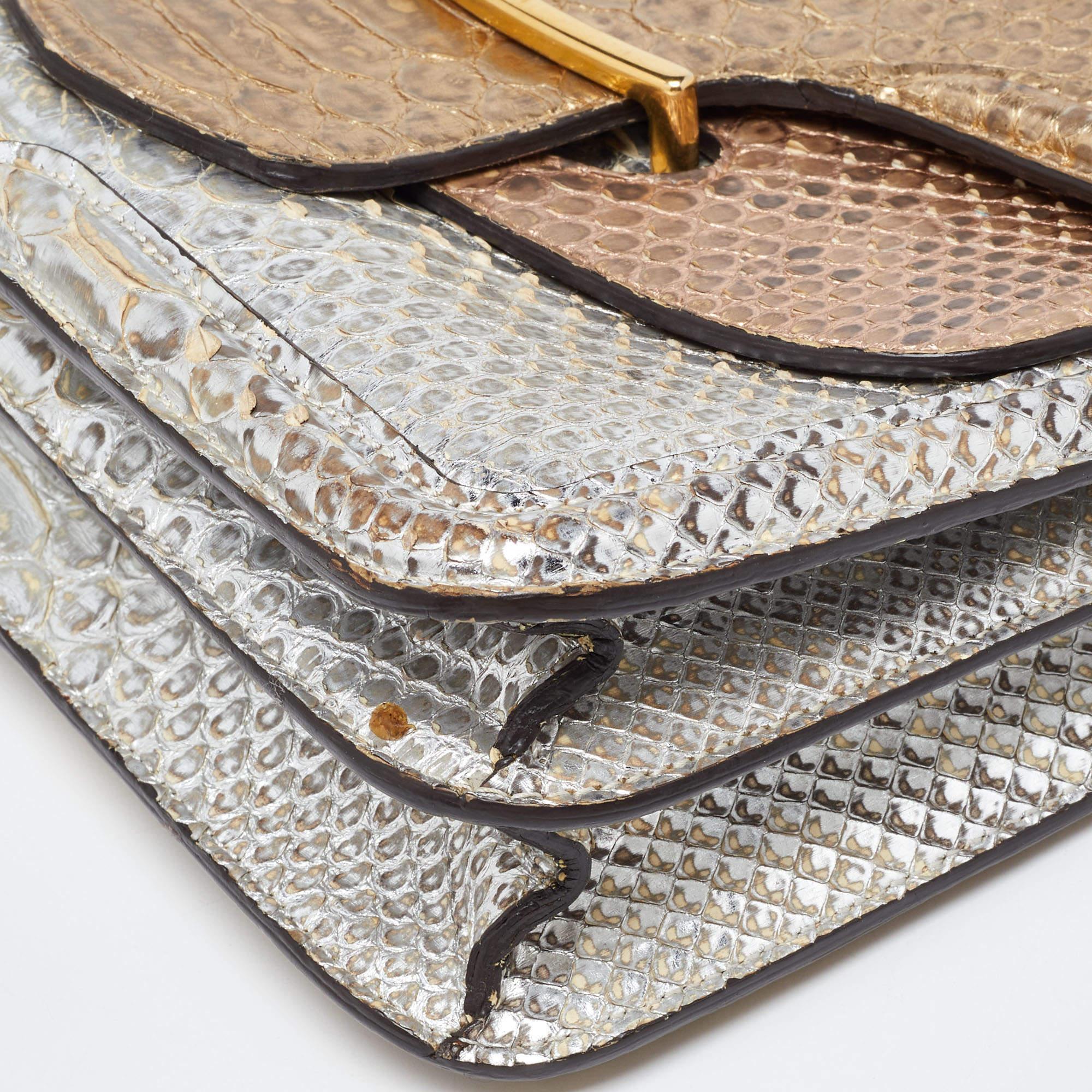 Alexander McQueen Metallic Python Heroine Chain Shoulder Bag 9