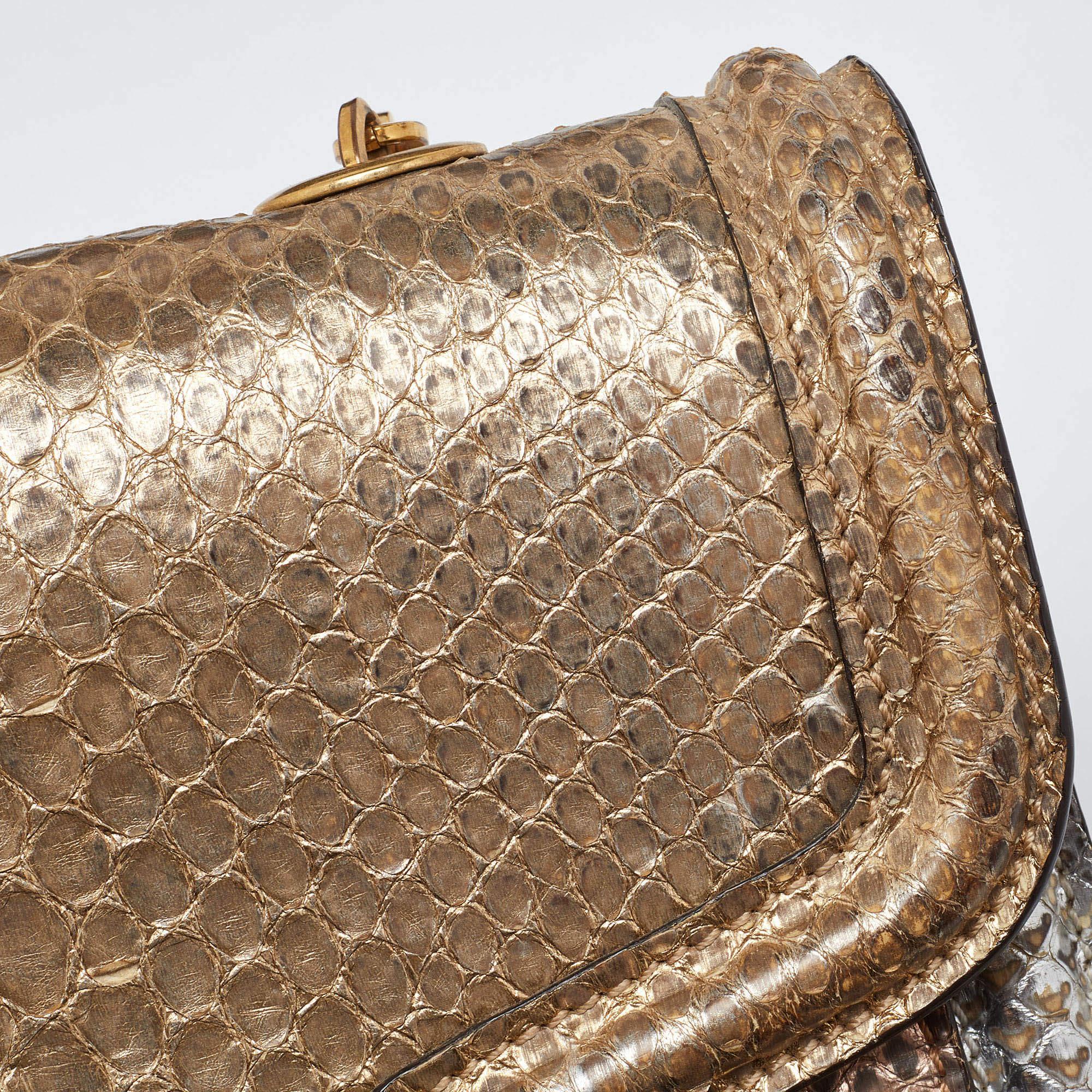 Alexander McQueen Metallic Python Heroine Chain Shoulder Bag 1