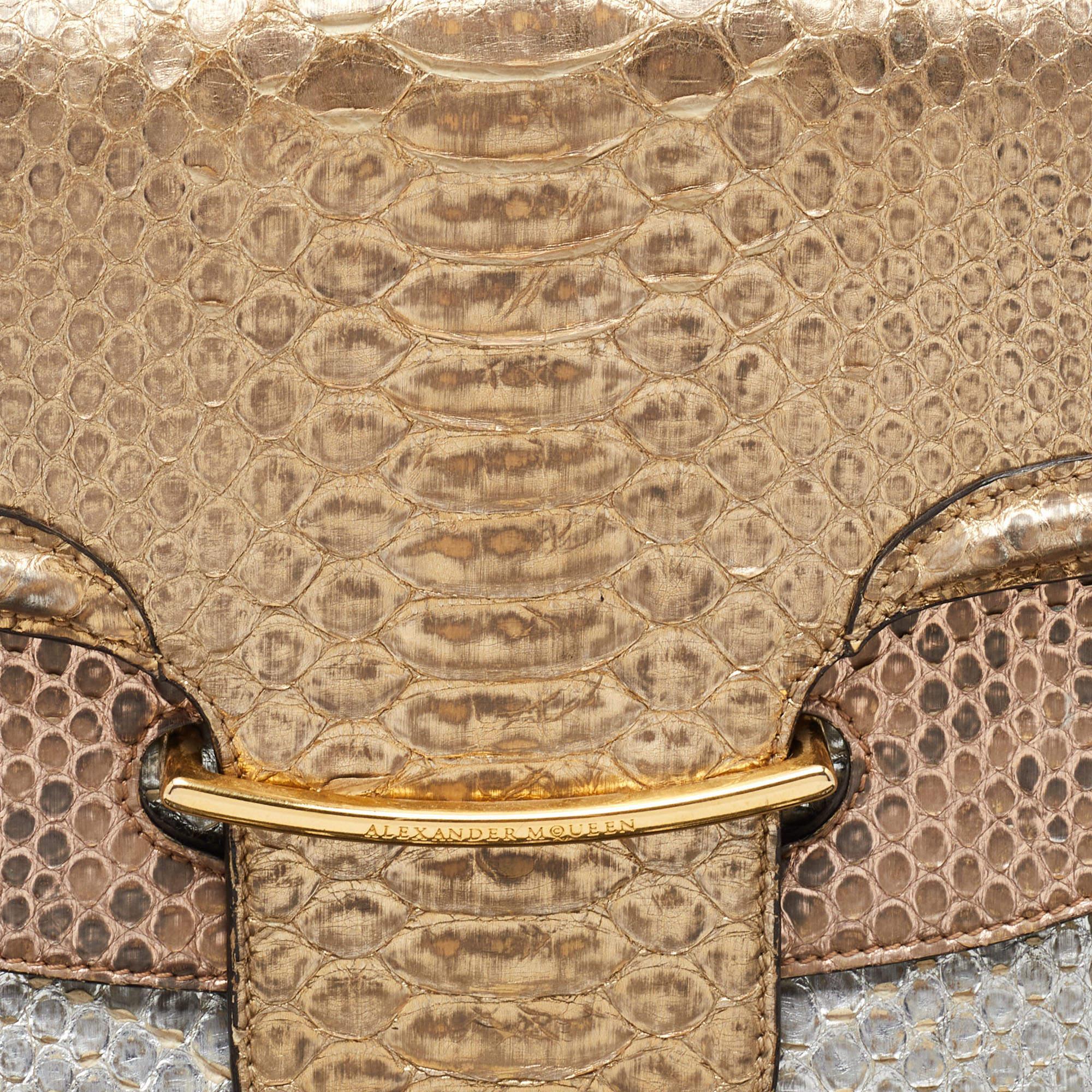 Alexander McQueen Metallic Python Heroine Chain Shoulder Bag 4