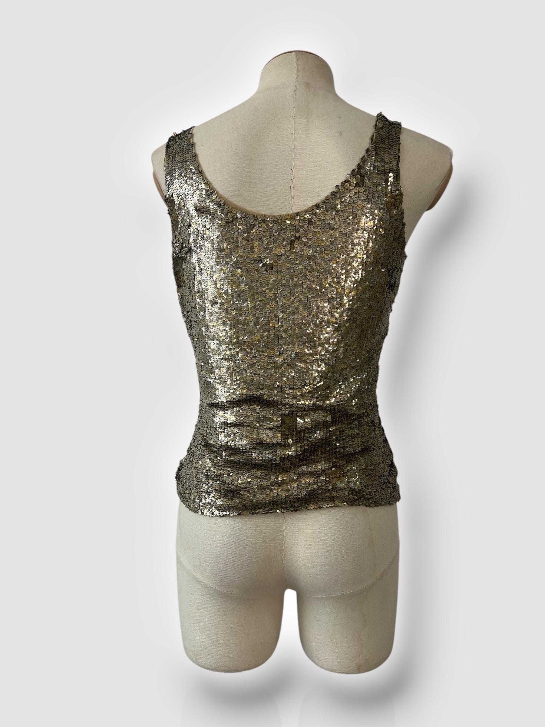 Alexander McQueen, débardeur à sequins métalliques, printemps/été 2003 Pour femmes en vente