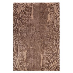 Großer englischer handgewebter Alexander McQueen-Teppich aus Seide mit Federn aus der Mitte des Jahrhunderts