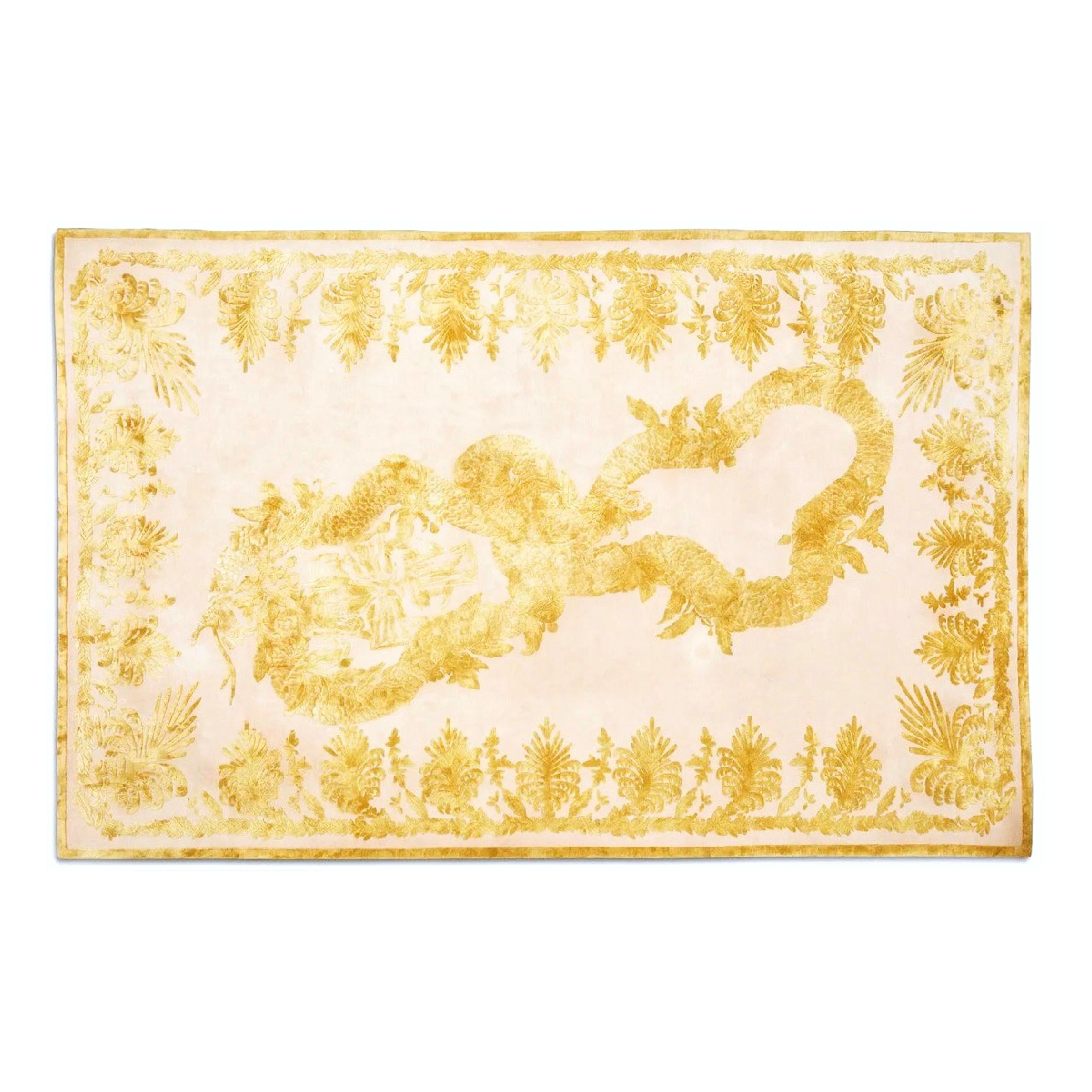 Nepalese Alexander McQueen Military Brocade Palatial Silk on Wool Hand-Knotted Rug, 2012 For Sale