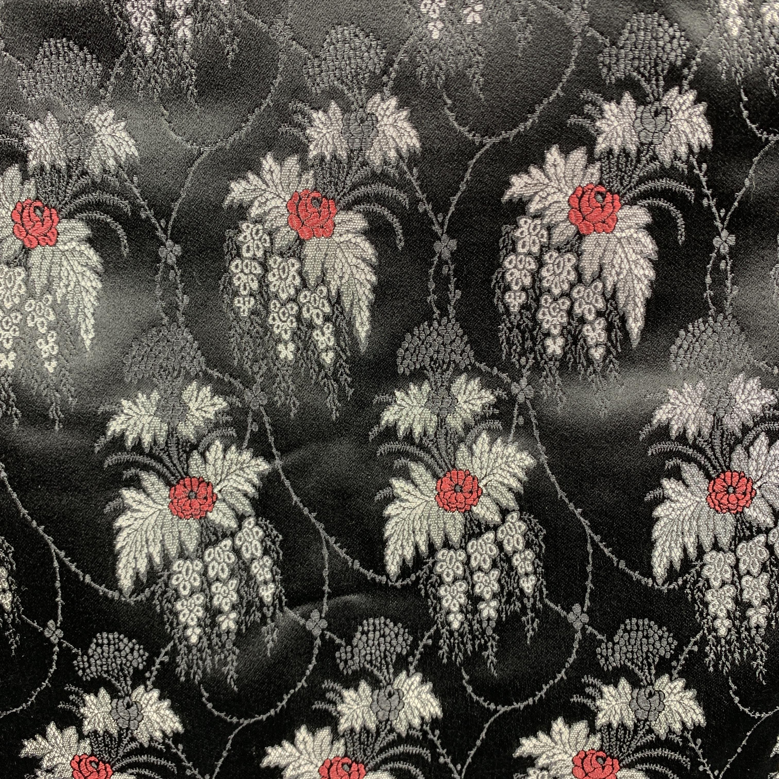 ALEXANDER MCQUEEN Mixed Fabrics Black Silk Scarf In Excellent Condition In San Francisco, CA