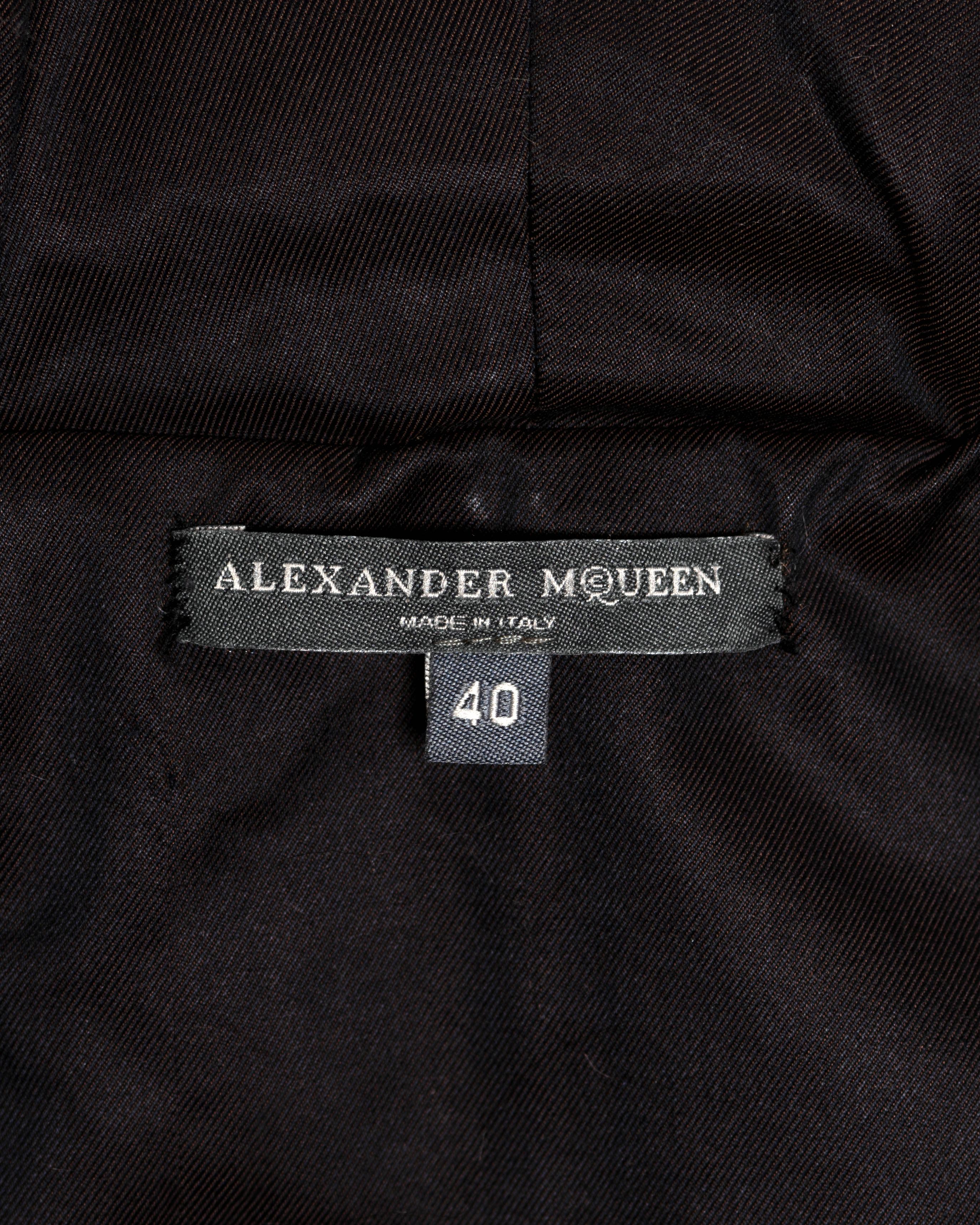 Alexander McQueen Mongolian Lamb Hooded Jacket with Leather Corset Belt, FW 2004 For Sale 10