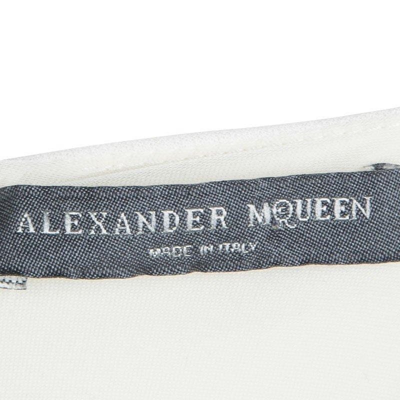Women's Alexander McQueen Monochrome Knit Draped Sleeveless Dress M