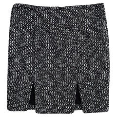 Alexander McQueen Monochrome Tweed Rock mit Schlitz S