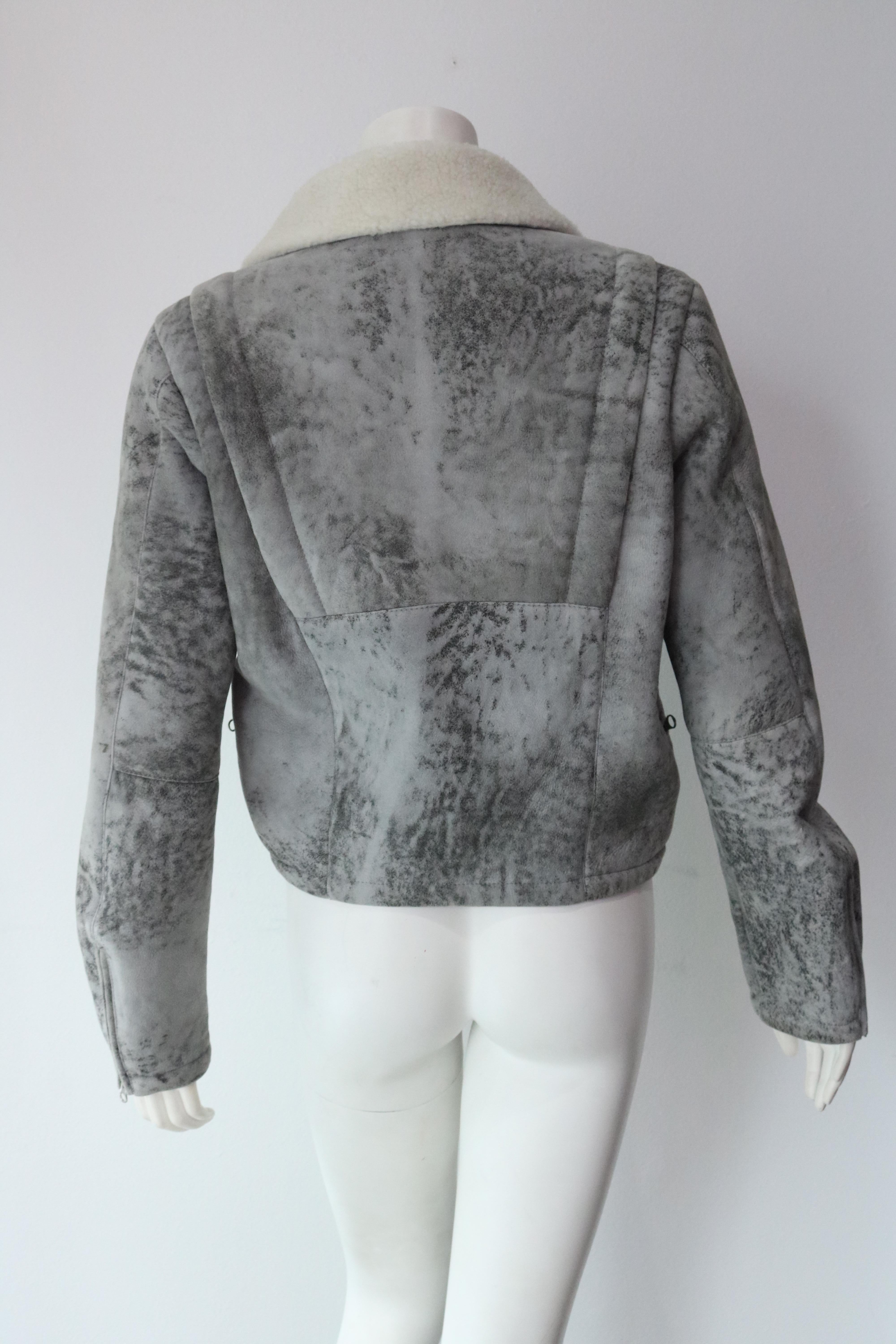 Gray Alexander McQueen Moto Grey Jacket 