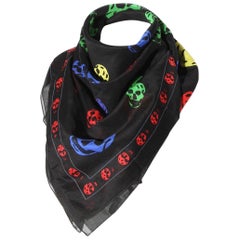 Alexander McQueen Multi-Color Skull Print Scarf