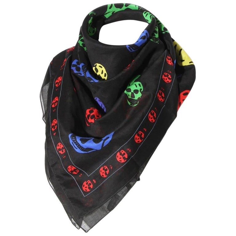 Alexander McQueen Multi-Color Skull Print Scarf at 1stDibs | alexander  mcqueen multicolor skull scarf, alexander mcqueen skull scarf, skull scarf