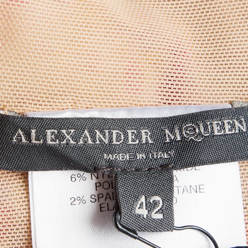 ALEXANDER MCQUEEN multi silk chiffon PIN UP PRINT Dress 42 In Excellent Condition In Zürich, CH