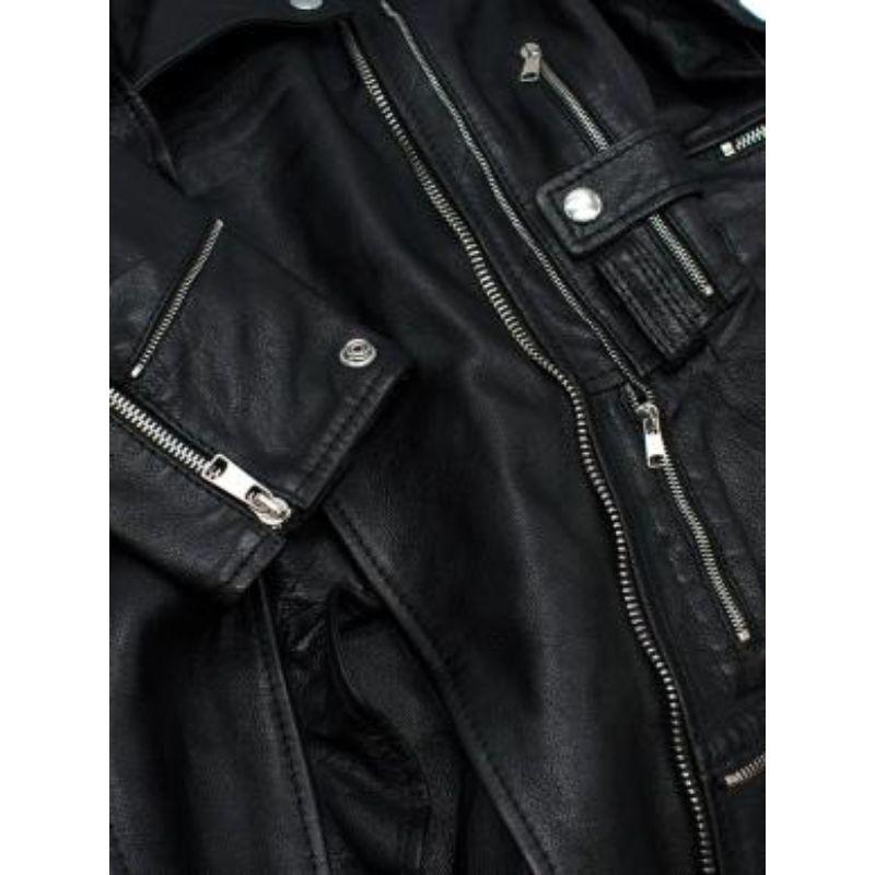 Alexander McQueen Multi Zip Cropped Sleeve Leather Jacket For Sale 6